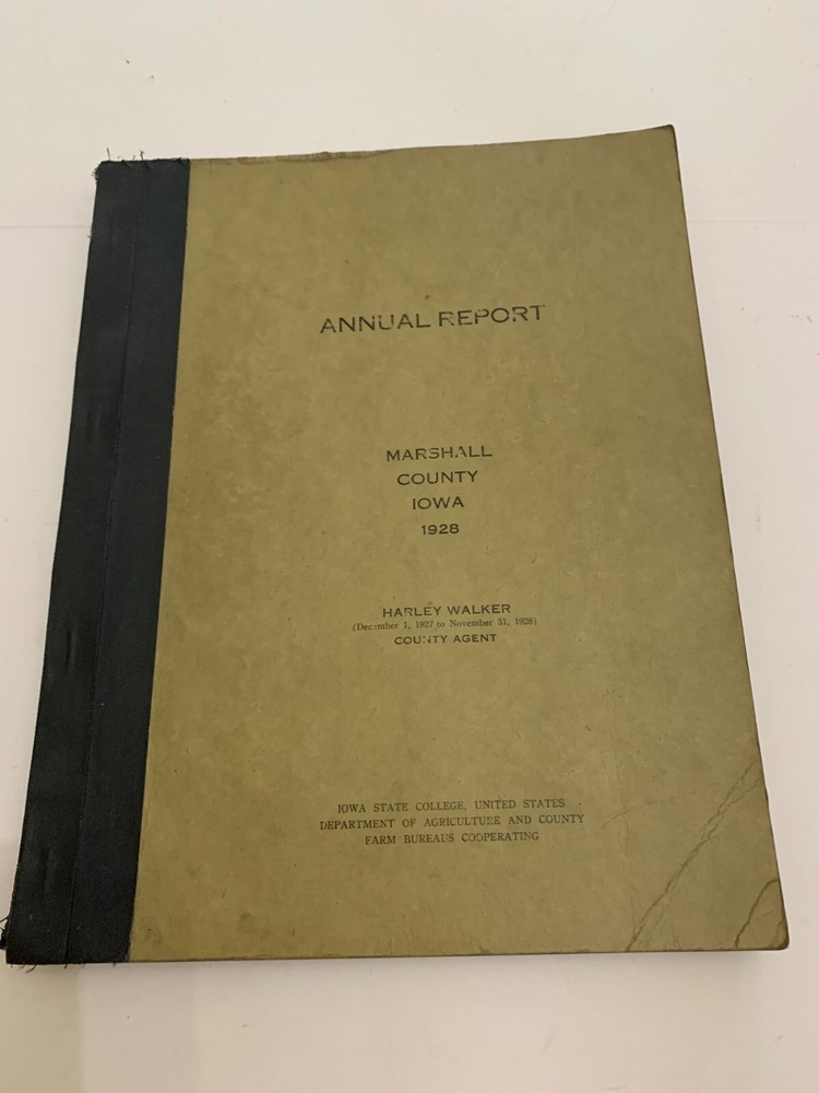 1928 Narrative Annual Report County Agent Marshall County Iowa