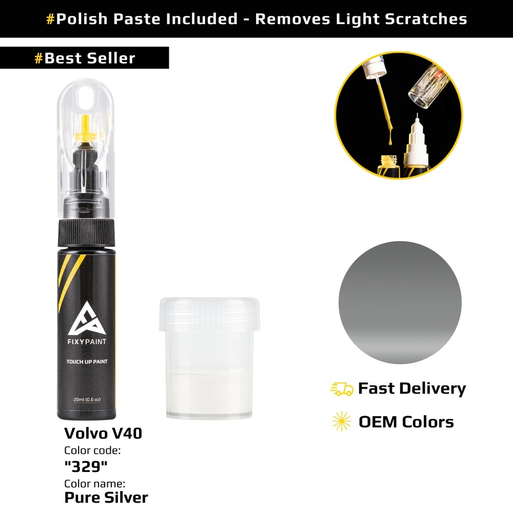 Volvo V40 Touch Up Paint 329 Pure Silver Exact Match