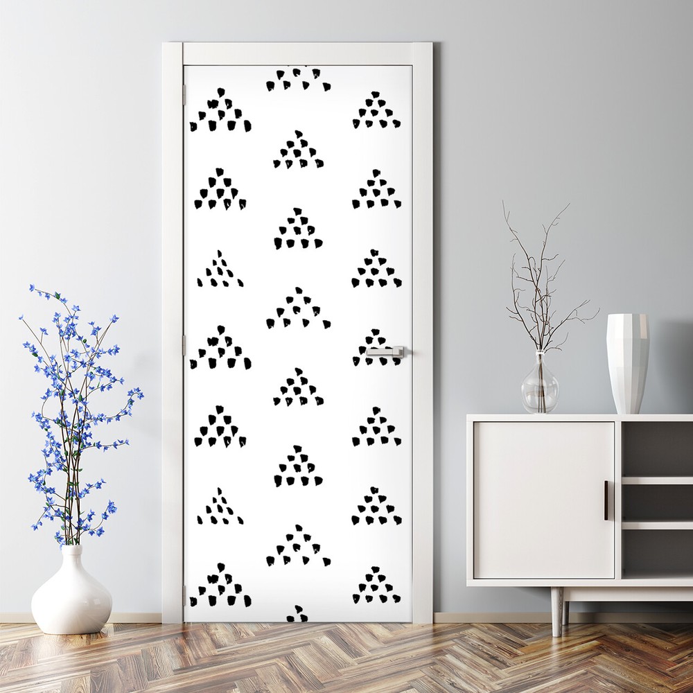 Scandinavian Minimalist Geometric Door Decal Bubble Free Sticker