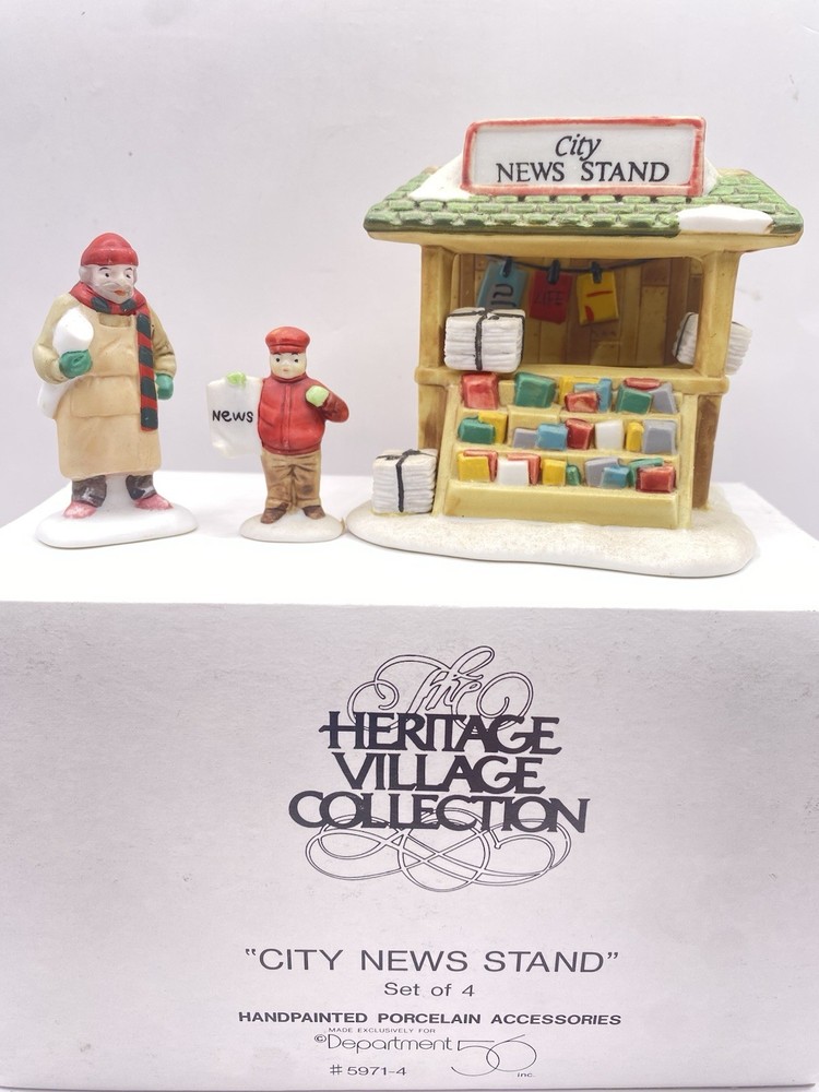 Dept 56 “ City News Stand” Set Of 4 Figurines #5971-4 Boxed