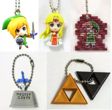 Bandai Zelda Key Chain Mascot Set of 5 Used Japan Import