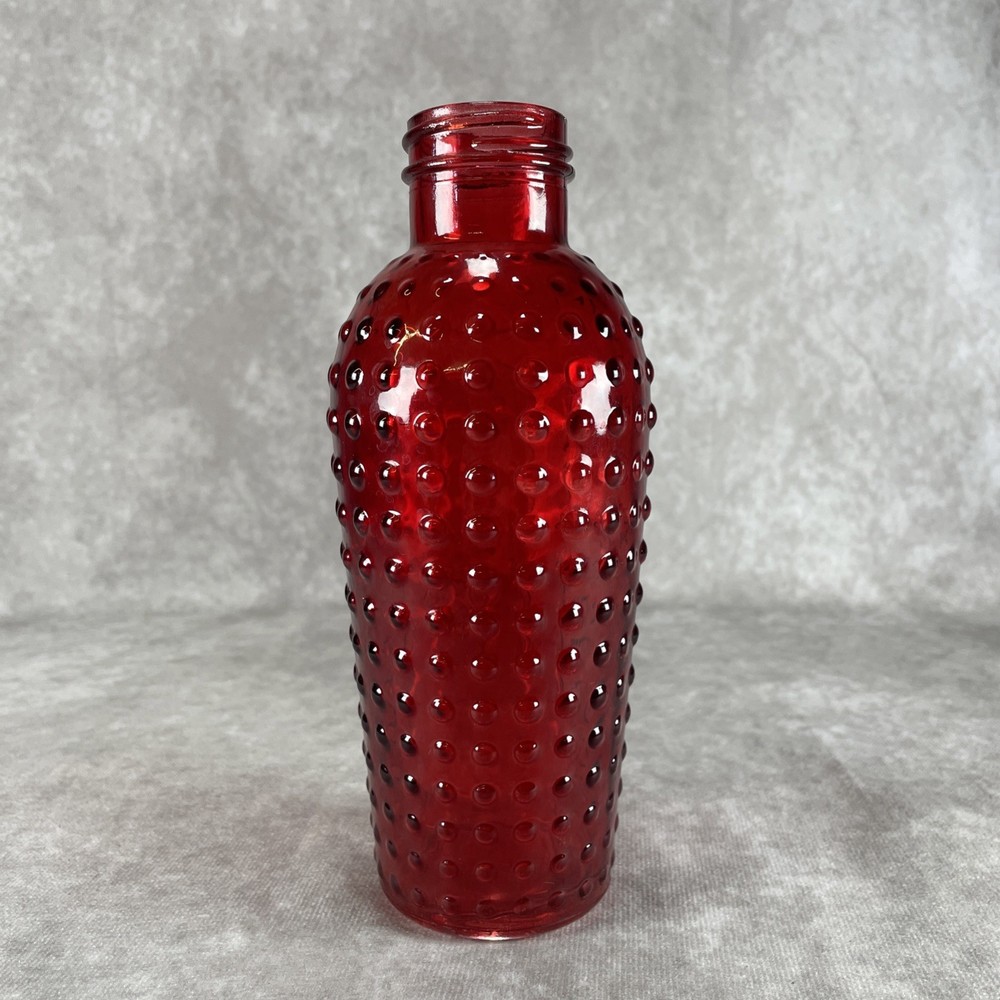 Vintage Red Hobnail Art Glass Bud Vase Bouquet For Flowers JARDOTS DPS 8” Tall