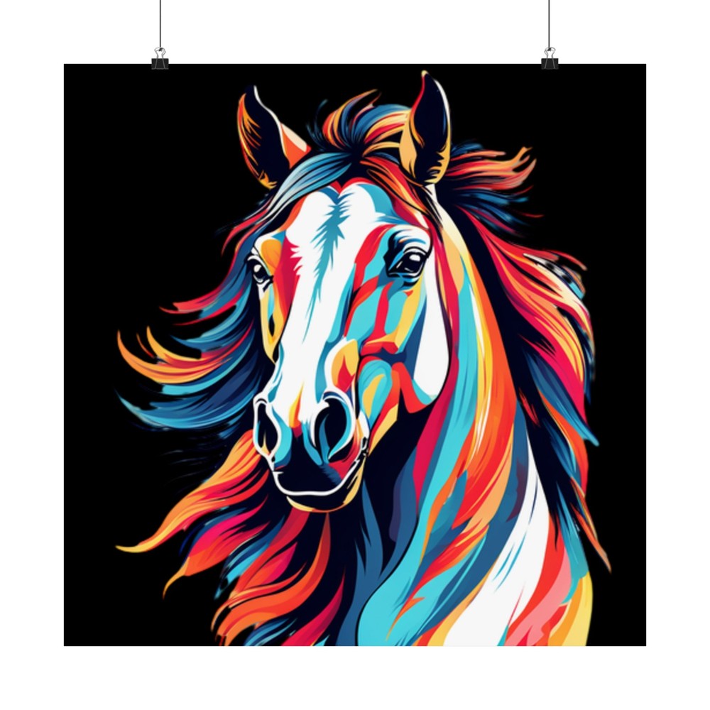 Abstract Horse 4 Vertical Matte Art Posters  -image