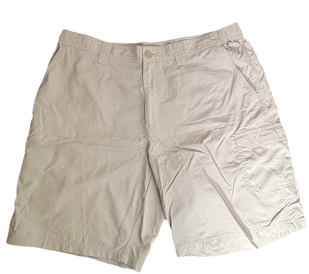 Columbia Omni Shade Tan Khaki Cargo Shorts Mens Sz 38 Hiking Fishing Utility
