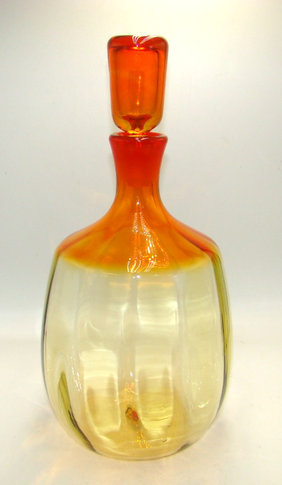 Vintage Blenko #6416 Tangerine Decanter Joel Myers
