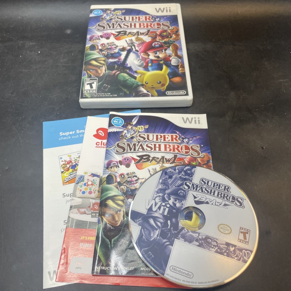 Super Smash Bros Brawl (Nintendo Wii, 2008) Complete CIB w/ Manual Tested
