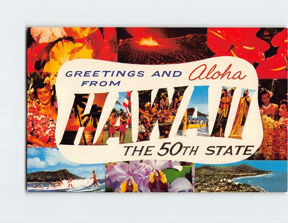 Postcard Scenes & Views Greetings & Aloha from Hawaii USA