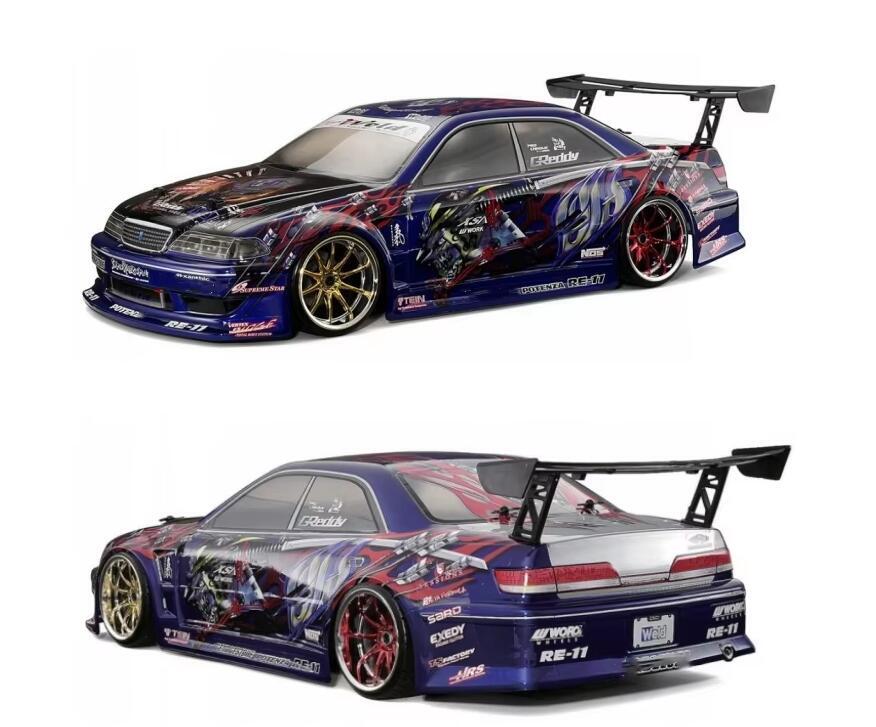 CHASER MARK 2 II JZX100 1/10 Clear Lexan Body W/Light Buckles Rear Wing rc drift