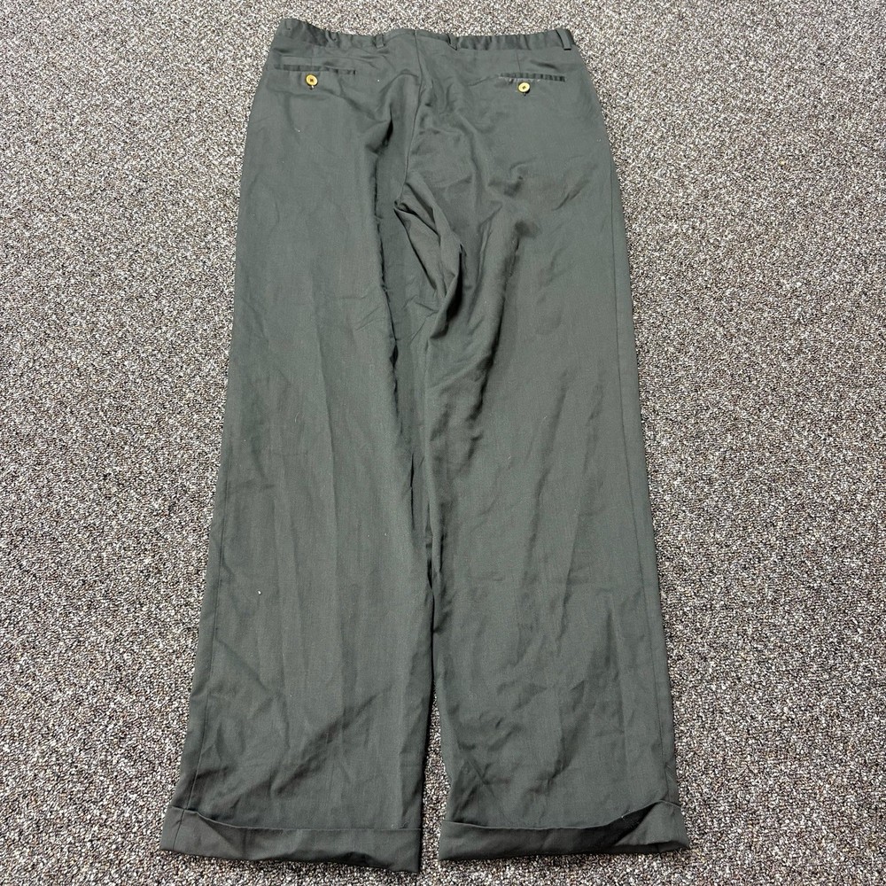 Vintage Dress Pants 1990s 36x33 Designer Italy Made Gray Relaxed Fit Member Mark