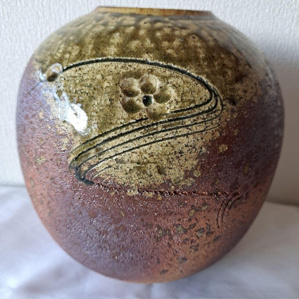 Shigaraki Ware Flower Vase Ceramic Handmade Natural Glaze 亥生肖