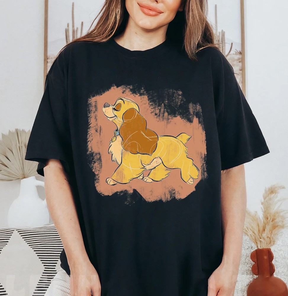 Disney Lady And The Tramp Lady Strut Sketch Cute T Shirt Unisex #2
