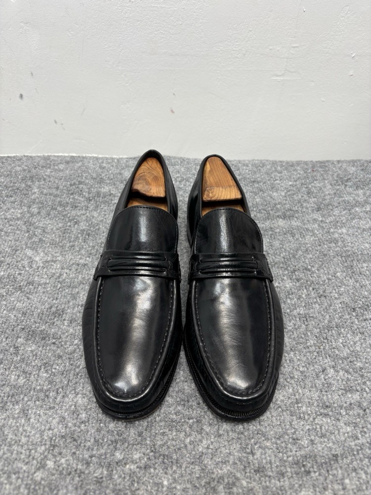 Black Florsheim 17089-01 Como Strap Formal Dress Moc Toe Loafer Shoes Men US9.5D