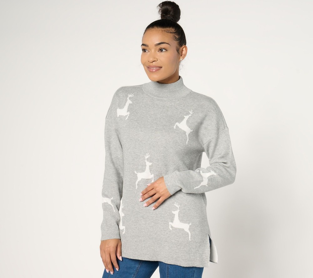 Belle by Kim Gravel Women's Top Plus Sz 1X Hold Me Closer Tiny Gray A670937