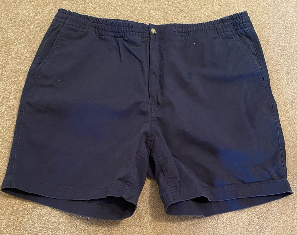 Polo Ralph Lauren Men’s Shorts Elastic Waist Navy Blue Size XXL/2XL Stretch