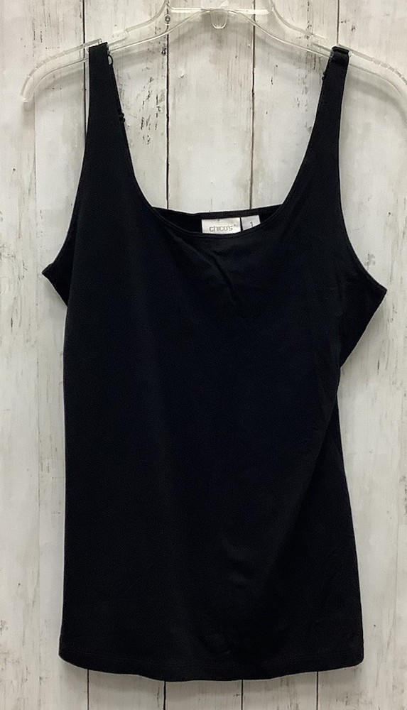 Chico’s Black Tank Top Adjustable Straps Size 1 US Medium 0430–228