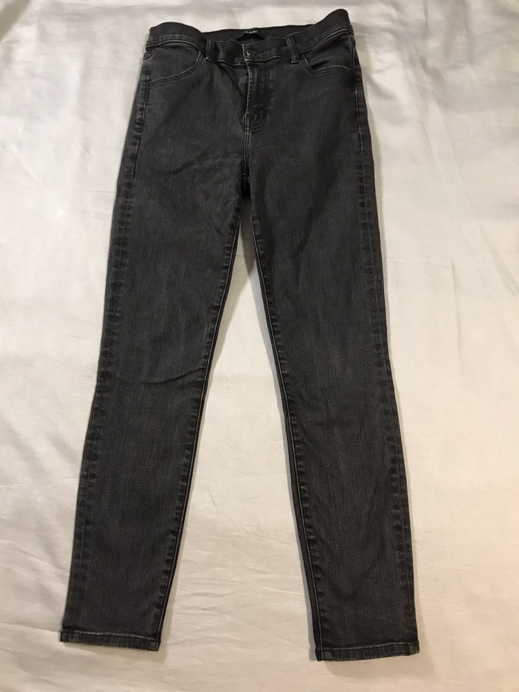 J Brand Jeans Womens 26 Black Skinny High Rise Cropped Alana