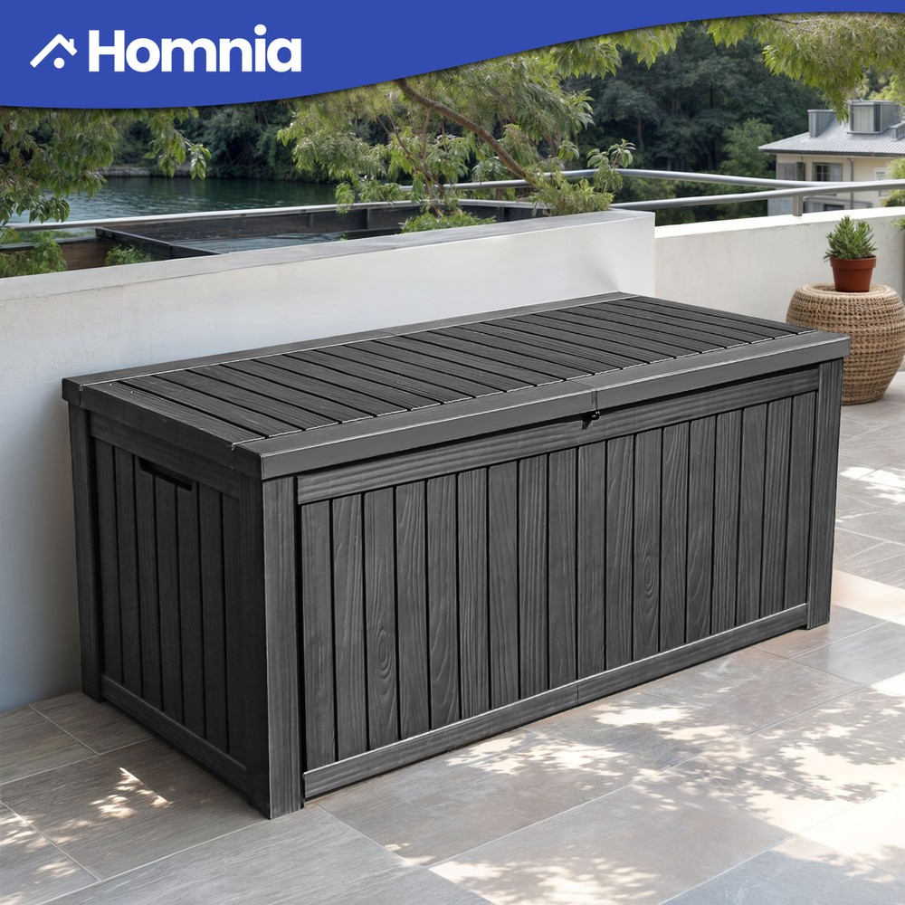 Outdoor Storage Box 150 Gallon Resin Weatherproof Patio Deck Organizer Yard Seat