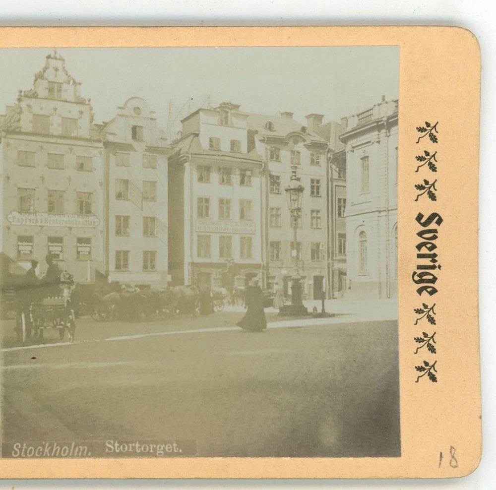 Stockholm's main square Sweden Sverige Stereoview