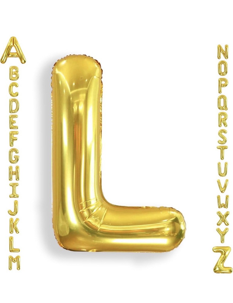 40 Inch Big Letter Balloon Gold L Large Foil Helium Alphabet Balloons
