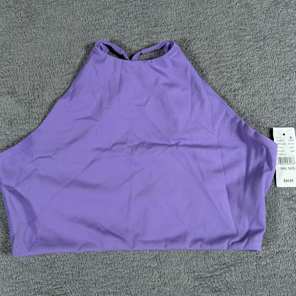 LA Hearts Women's S Purple High Neck Halter Crop Top Stretch Activewear PacSun