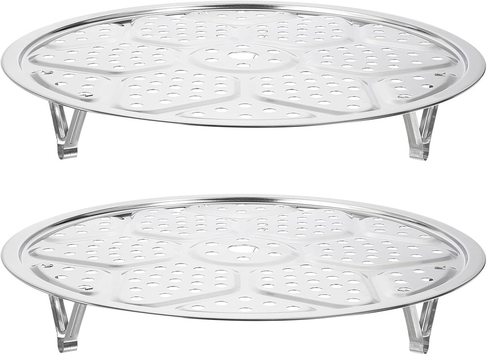 2pcs Stainl Steel Steer Ra with Stand, 11.8 Inches Pot