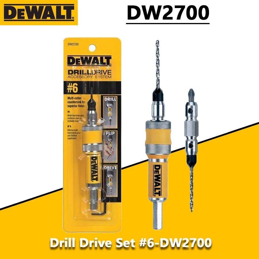 DW2700 #6 Drill Drive Set Drill Flip Drive Complete Unit 2in1 Wood Drill Bit 6mm