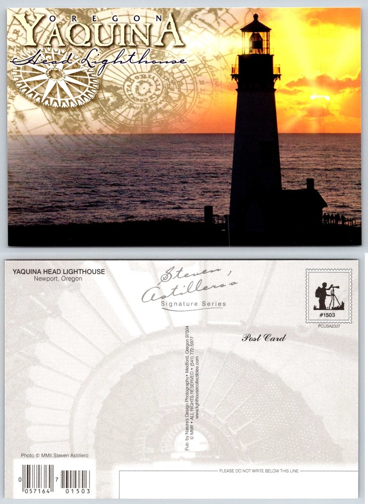 Newport Oregon YAQUINA HEAD LIGHTHOUSE Postcard V583