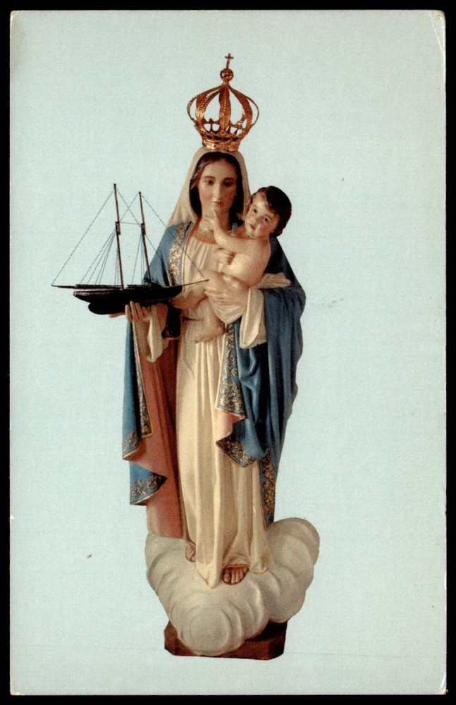 Our Lady of Good Voyage Church Gloucester MA Mirro-Krome Postcard