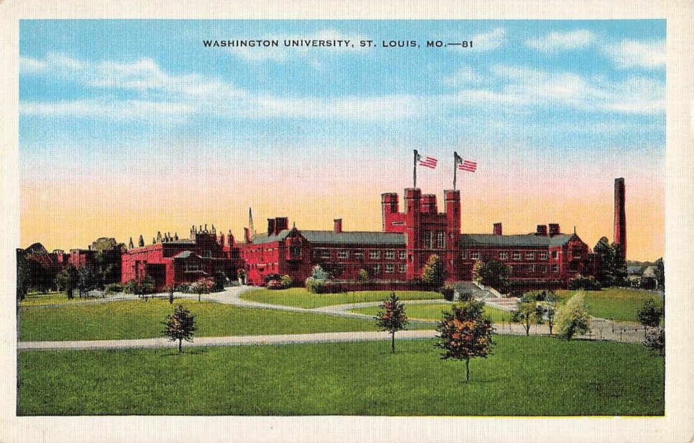 Postcard St. Louis MO Washington University Vintage Linen