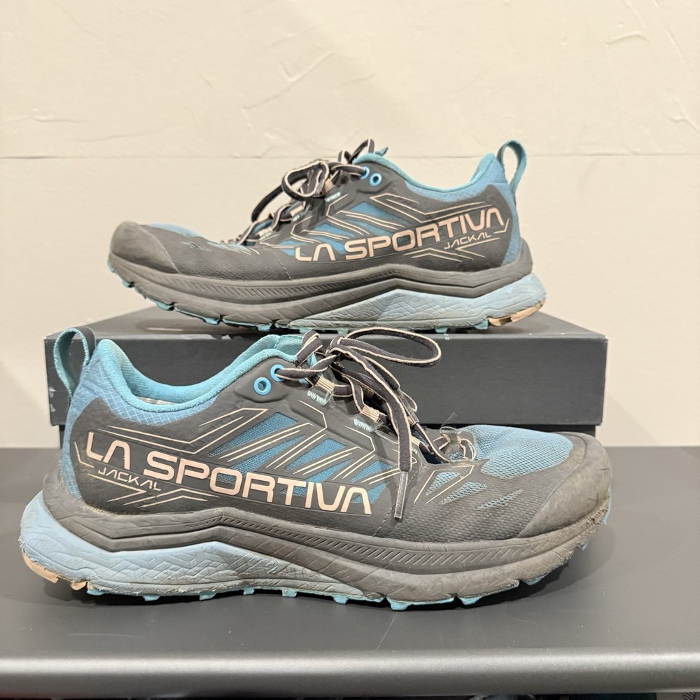 La Sportiva Jackal Blue Grey Trail Running Shoes Women's Size 9 Outdoor Autumn