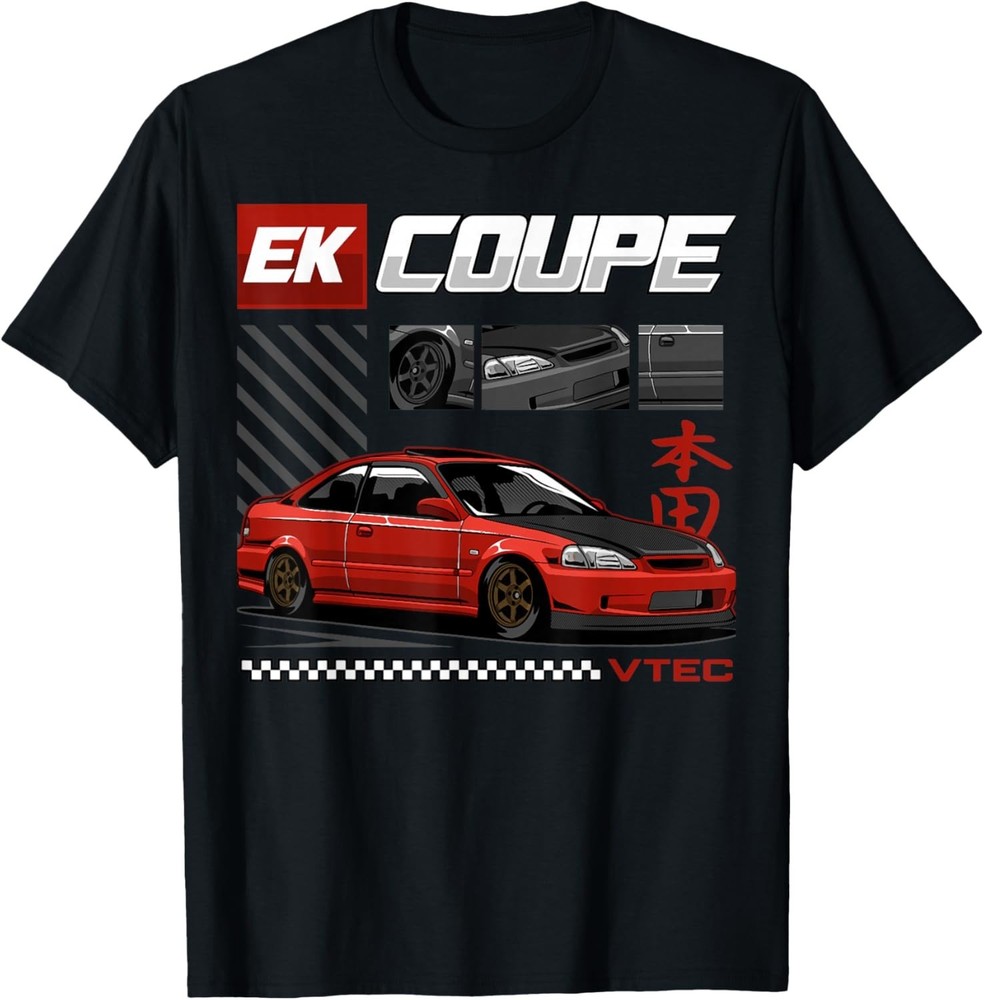 Civic EK Coupe Type R JDM T-Shirt Gifts For Dad Sports Car Supercar Tee