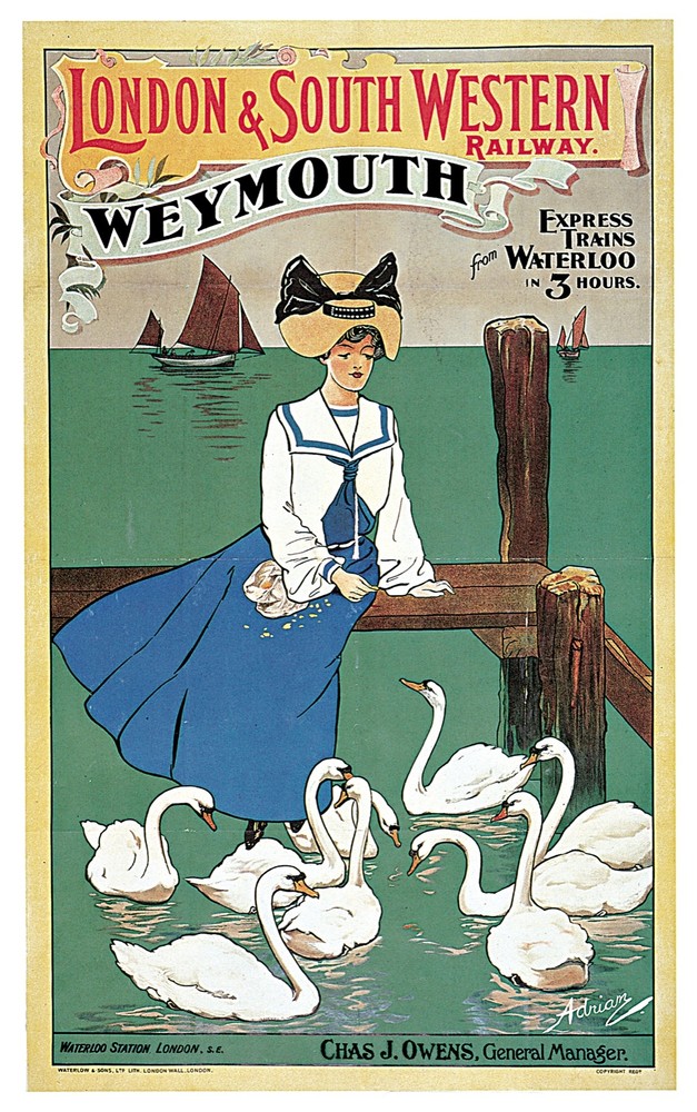 Decor London & South Western Travel Poster. Graphic Design. Home Wall Art. 1956