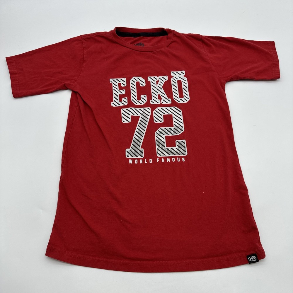Ecko Unltd T-Shirt Youth Boys M 10-12 Red Graphic Print Logo ..#29969