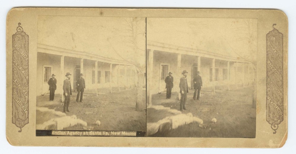 D1809~ NEW MEXICO – Indian Agency, Santa Fe c.1870s Stereoview – Continent