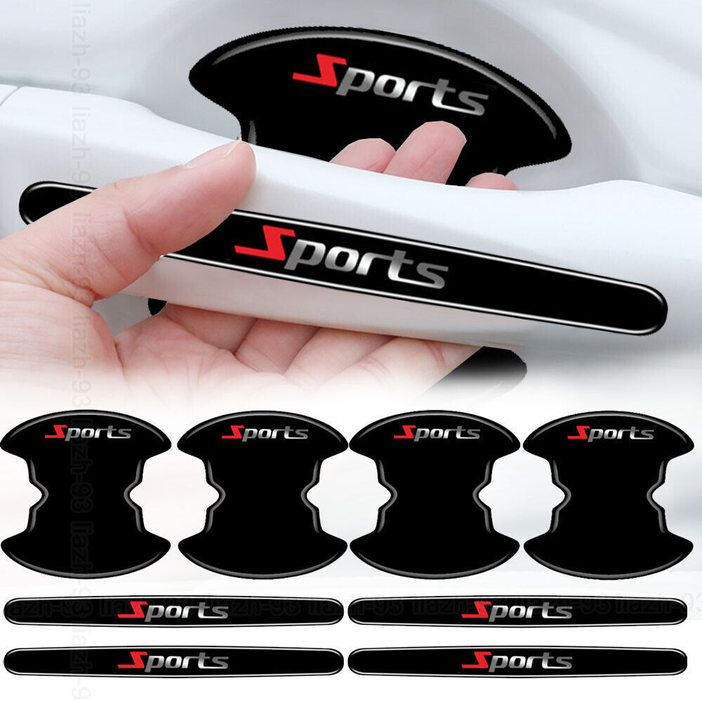 8x Black Car Door Handle Bowl Protector Sticker Anti Scratch Cover Accessories