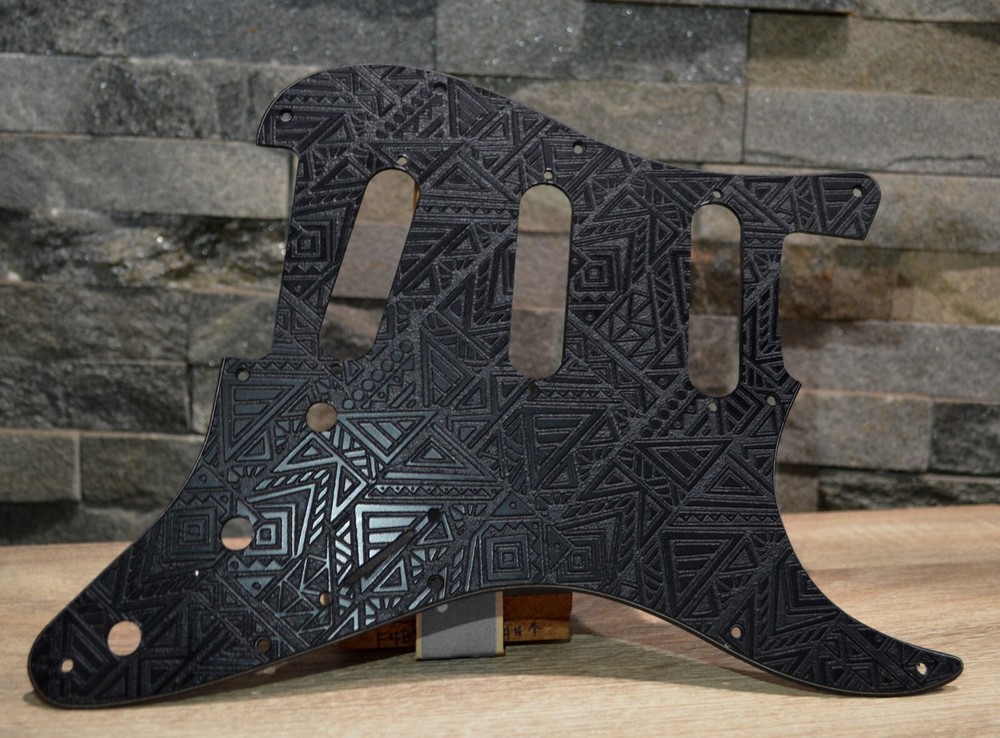 Custom Black Bohemian Pickguard  - Fender Stratocaster - USA - SSS, HSS, HxH