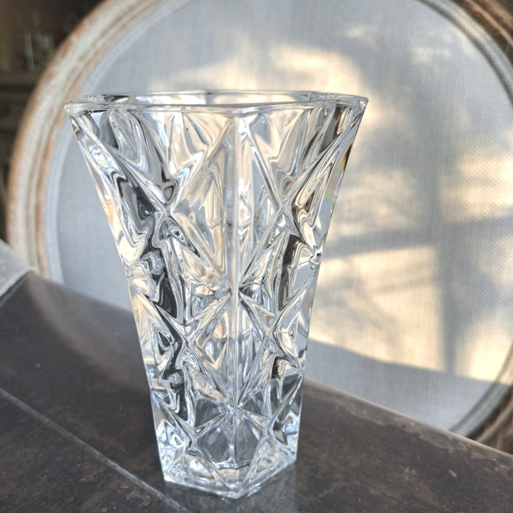 Heavy Clear Crystal Flower Vase 5