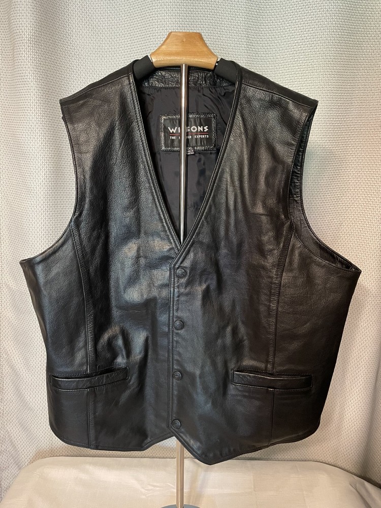 XXL Wilson's Black Leather Vest