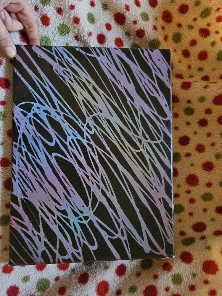 Hand Spray painted Abstract art canvas all done by hand with tedious layering-image