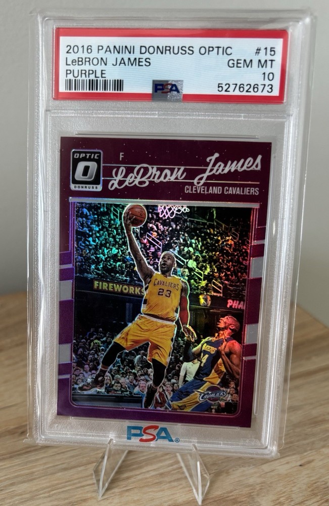 2016 Optic Lebron James #15 Purple PSA 10 Gem W/Kobe Bryant Lakers Cavs LowPop26