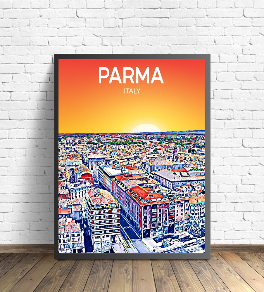 Parma Italy Art Poster Sunset Night Poster Art Print Parma City Modern Wall Art
