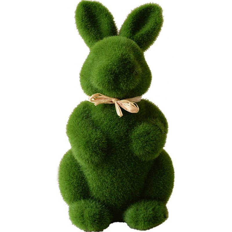 Lovely Handmade Moss Rabbit Artificial Turf Grass Easter Bunny Home Office Decor