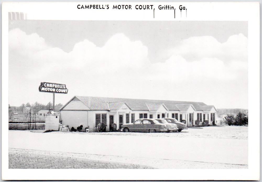 Cambells Motor Court Griffin Georgia Hotel Motel 1940 Vintage Postcard