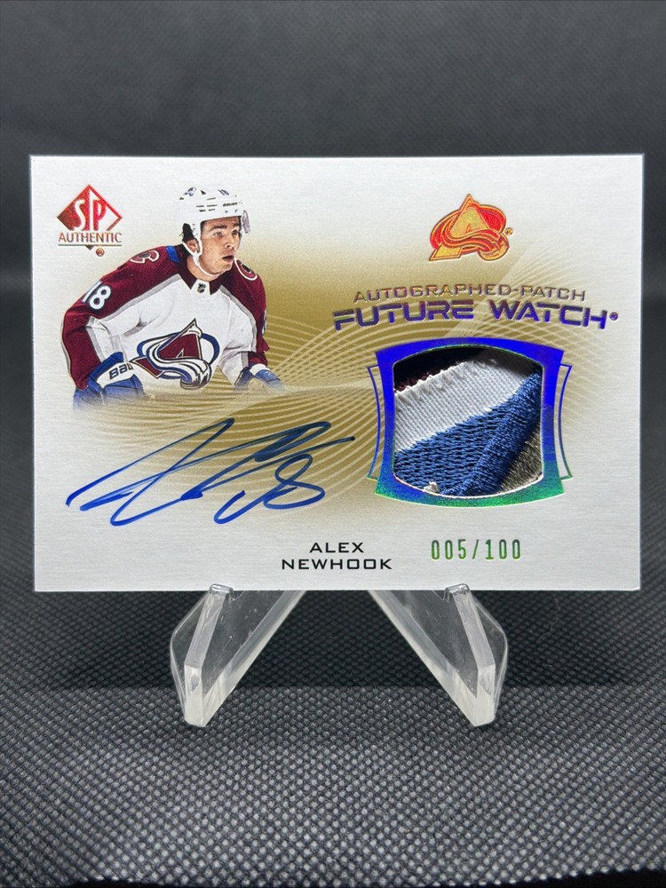 2021 SP Authentic FWAP-AN Alex Newhook Future Watch Auto 4 CLR Patch Rookie /100