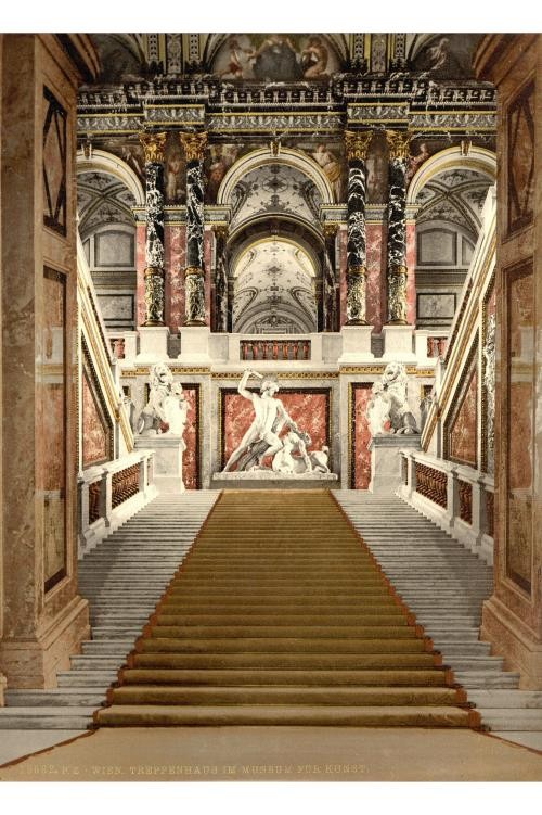 Photo:The Museum of Arts,the staircase,Vienna,Austro-Hungary,1890s