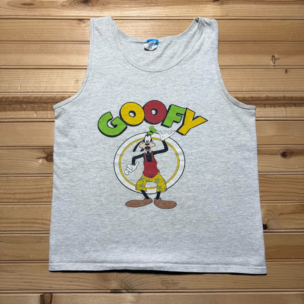 Vintage 80s 90s Goofy Disney Cartoon Heather Souvenir Tank Top USA - Size Medium