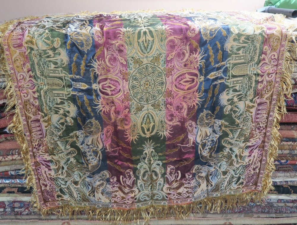 Vintage Turkish Islamic Woven  Wall Hanging Tablecloth Brocade 48