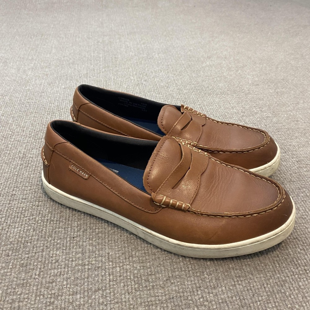 Cole Haan Shoes Mens Size 10 Brown Leather Slip On Casual Comfort Loafers C38626