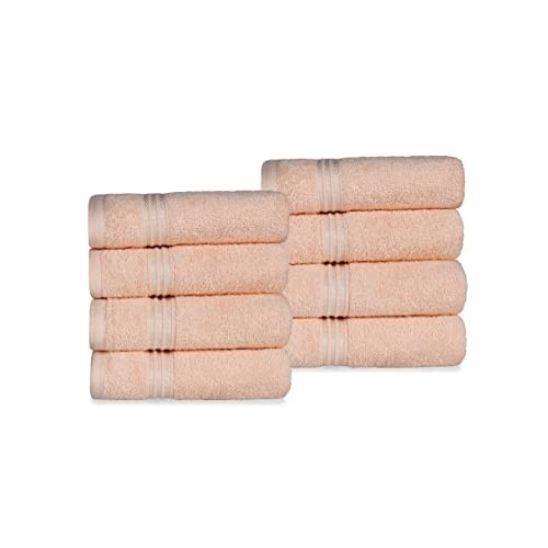 Egyptian Cotton 8-Piece Quick Dry Absorbent Hand Towel Set by Towel Basics