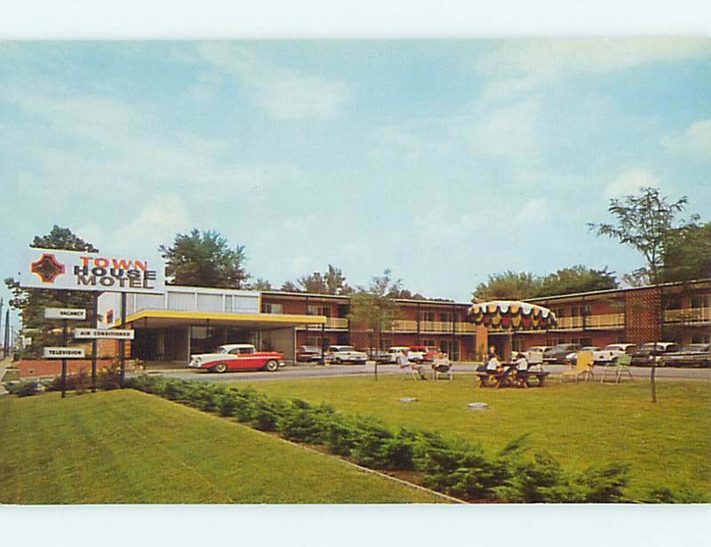 Unused Pre-1980 OLD CARS & TOWN HOUSE MOTEL Belleville Illinois IL s6450